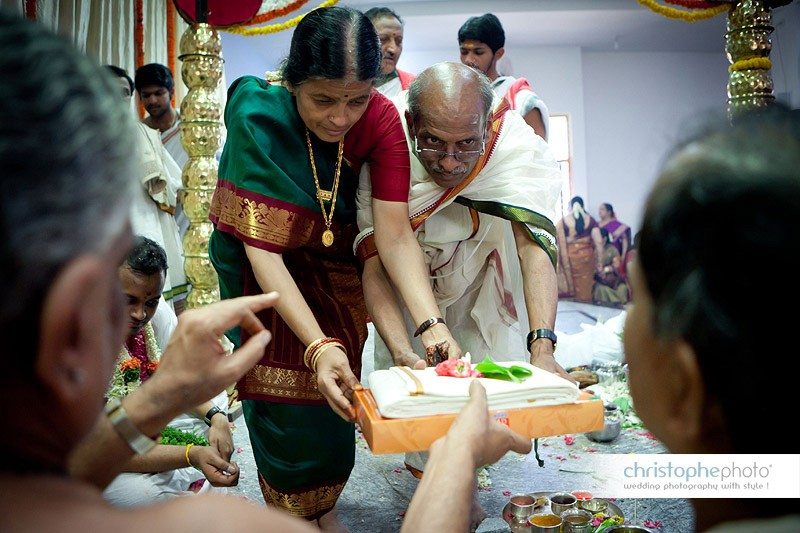 Gifts given as a blessing during the wedding ceremony in Bangalore India