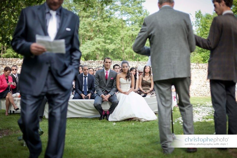 The outdoor symbolic ceremony with the father of the bride as the master of ceremony.