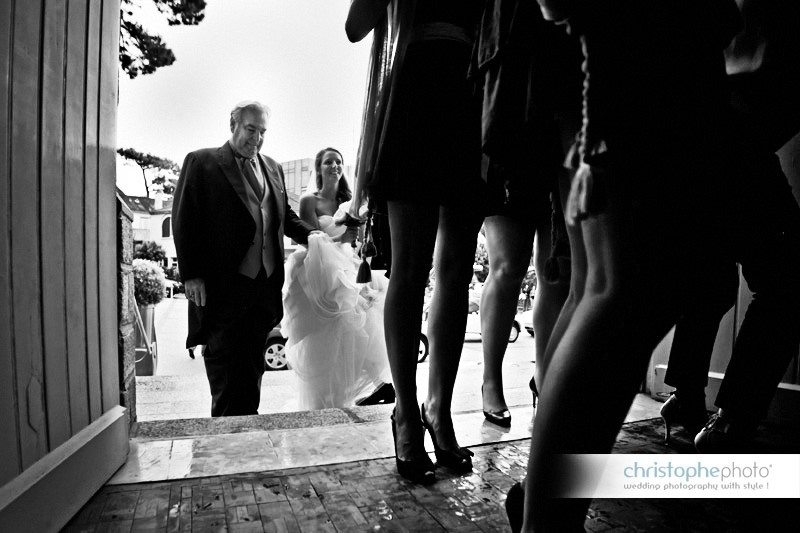 The bridemaids before entering the church. The weather was pooring rain that morning.