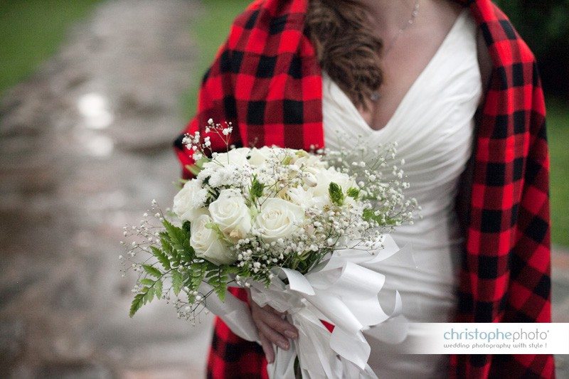 masai blanket on wedding dress