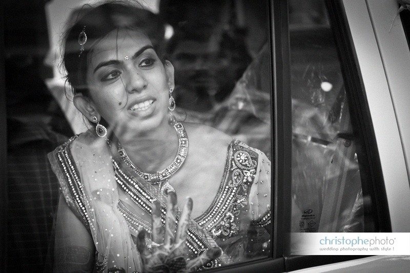 Reflection during the Vidai, the always-emotional farwell ceremony by wedding photographer india