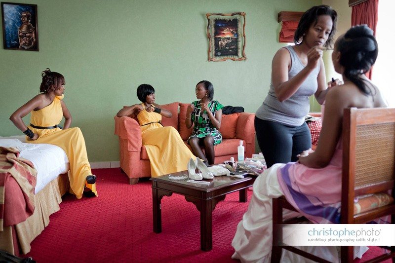 Wedding Photographer Kenya Uganda. Bride and bridesmaids getting ready in Nairobi, Kenya