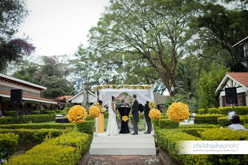 The ceremony set up in Karen Lodge Nairobi