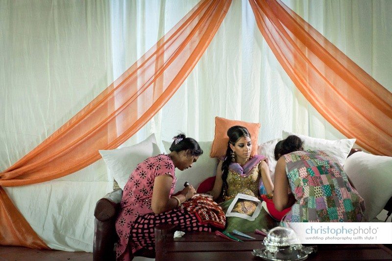 The mendhi of the bride inside the Leisure Lodge Resort in Diani, South of Mombasa, Kenya.