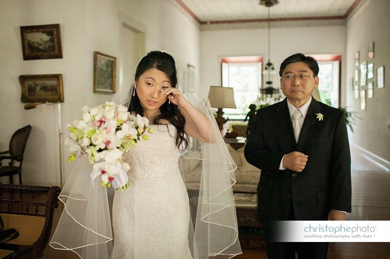 Groom becoming emotional under her father eyes.