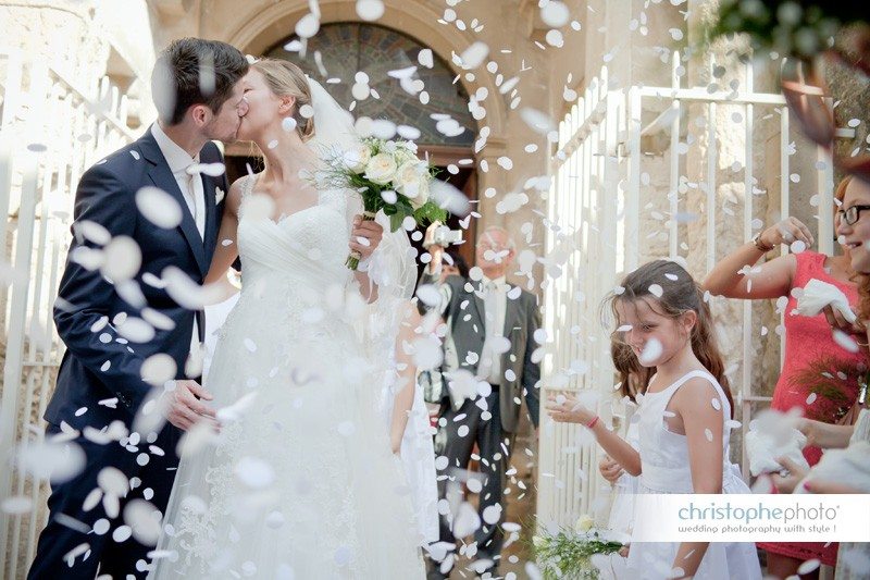 Bride and Groom kissing after the blessing