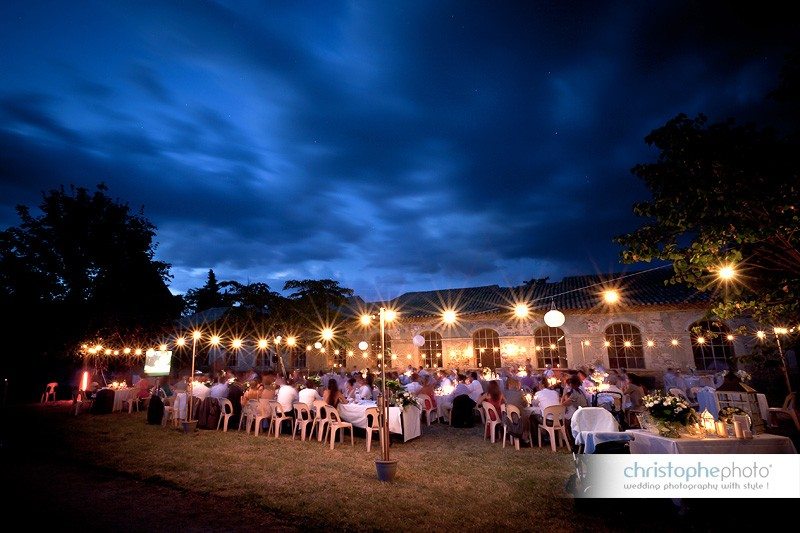 Set up of the outdoor reception