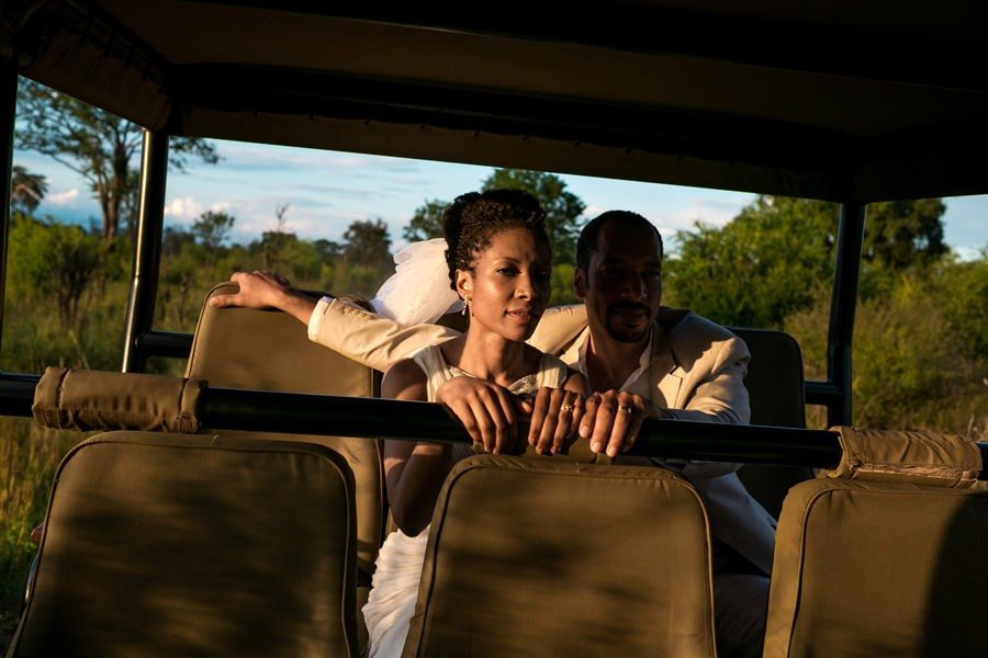 Safari wedding. Riding after the ceremony