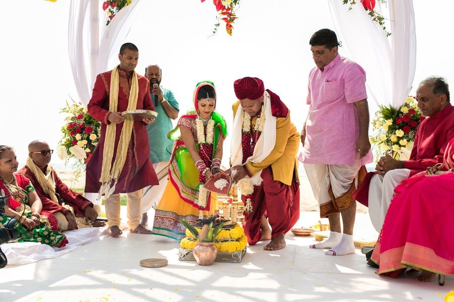 Religious Hindu ceremony at the beach