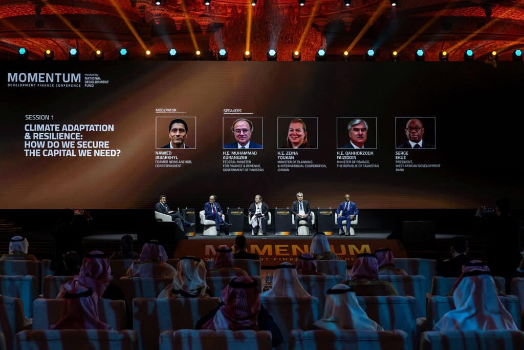 The main stage of a financial conference.
