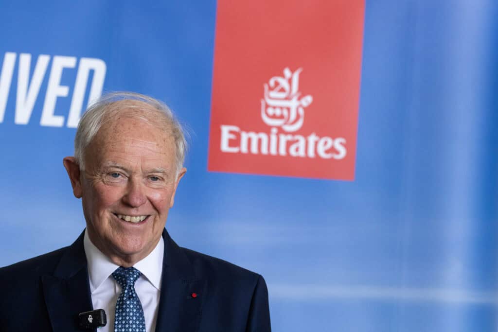 Emirates CEO during the launch of the new Airbus 350